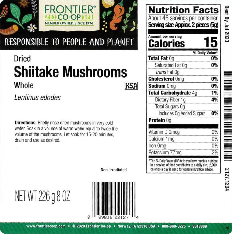 Frontier Co-op Dried Shiitake Mushrooms - Whole - Image 2
